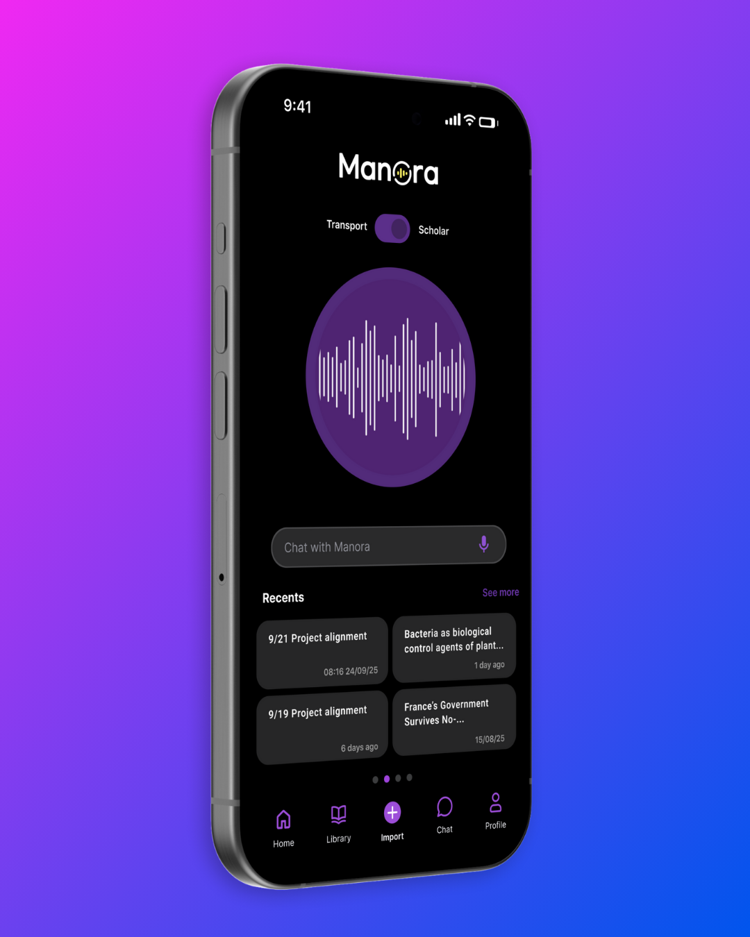 Manora Mobile App Demo - Light Mode